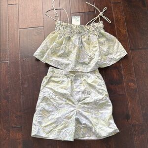 NWT Ganni Floral Two-Piece Set